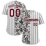 Custom Hawaii Tropical Flower Stripe Fashion Baseball Jersey Personalized Your Style for Men