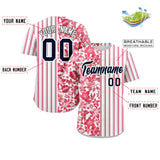 Custom Hawaii Tropical Flower Stripe Fashion Baseball Jersey Personalized Your Style for Men