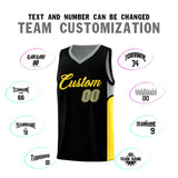 Custom Black Gray Side U-shaped Patttern Double Side Sports Uniform Basketball Jersey