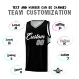 Custom Black White Side U-shaped Patttern Double Side Sports Uniform Basketball Jersey