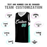 Custom Black White Side U-shaped Patttern Double Side Sports Uniform Basketball Jersey