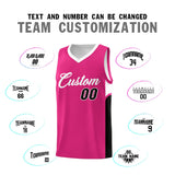 Custom Pink White Side U-shaped Patttern Double Side Sports Uniform Basketball Jersey