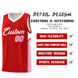 Custom Red White Side U-shaped Patttern Double Side Sports Uniform Basketball Jersey