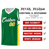Custom Kelly Green White Side U-shaped Patttern Double Side Sports Uniform Basketball Jersey