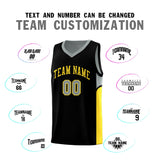 Custom Black Gray Side U-shaped Patttern Double Side Sports Uniform Basketball Jersey