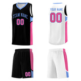 Custom Black White Side U-shaped Patttern Double Side Sports Uniform Basketball Jersey