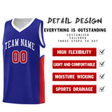 Custom Royal White Side U-shaped Patttern Double Side Sports Uniform Basketball Jersey