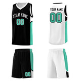 Custom Black White Side U-shaped Patttern Double Side Sports Uniform Basketball Jersey