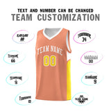 Custom Orange White Side U-shaped Patttern Double Side Sports Uniform Basketball Jersey
