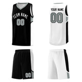 Custom Black White Side U-shaped Patttern Double Side Sports Uniform Basketball Jersey