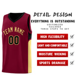 Custom Crimson Black Side U-shaped Patttern Double Side Sports Uniform Basketball Jersey