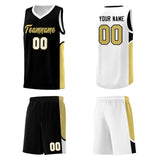 Custom Black White Side U-shaped Patttern Double Side Sports Uniform Basketball Jersey