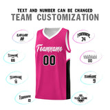 Custom Pink White Side U-shaped Patttern Double Side Sports Uniform Basketball Jersey