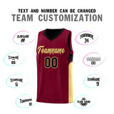 Custom Crimson Black Side U-shaped Patttern Double Side Sports Uniform Basketball Jersey