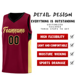 Custom Crimson Black Side U-shaped Patttern Double Side Sports Uniform Basketball Jersey