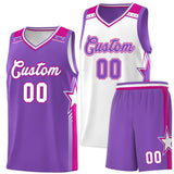 Custom Purple White Double Side Sets Men Basketball Jersey