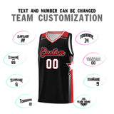 Custom Black White Red Star Graffiti Pattern Double Side Sets Basketball Uniform