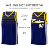 Custom Navy Personalized Honeycomb Pattern Sports Uniform Basketball Jersey