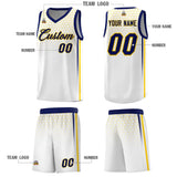 Custom White Personalized Honeycomb Pattern Sports Uniform Basketball Jersey