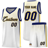 Custom White Personalized Honeycomb Pattern Sports Uniform Basketball Jersey