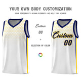 Custom White Personalized Honeycomb Pattern Sports Uniform Basketball Jersey
