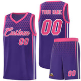 Custom Purple Personalized Honeycomb Pattern Sports Uniform Basketball Jersey