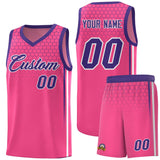 Custom Pink Personalized Honeycomb Pattern Sports Uniform Basketball Jersey