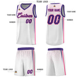 Custom White Personalized Honeycomb Pattern Sports Uniform Basketball Jersey