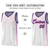 Custom White Personalized Honeycomb Pattern Sports Uniform Basketball Jersey
