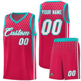 Custom Red Personalized Honeycomb Pattern Sports Uniform Basketball Jersey