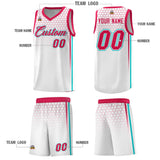 Custom White Personalized Honeycomb Pattern Sports Uniform Basketball Jersey