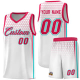 Custom White Personalized Honeycomb Pattern Sports Uniform Basketball Jersey