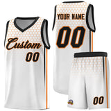 Custom White Personalized Honeycomb Pattern Sports Uniform Basketball Jersey