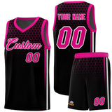 Custom Black Personalized Honeycomb Pattern Sports Uniform Basketball Jersey