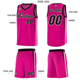 Custom Pink Personalized Honeycomb Pattern Sports Uniform Basketball Jersey