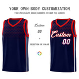 Custom Navy Personalized Honeycomb Pattern Sports Uniform Basketball Jersey
