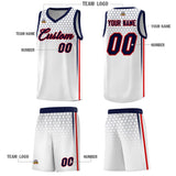 Custom White Personalized Honeycomb Pattern Sports Uniform Basketball Jersey