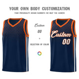 Custom Navy Personalized Honeycomb Pattern Sports Uniform Basketball Jersey