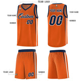 Custom Texas Orange Personalized Honeycomb Pattern Sports Uniform Basketball Jersey