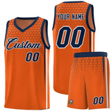 Custom Texas Orange Personalized Honeycomb Pattern Sports Uniform Basketball Jersey