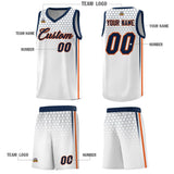 Custom White Personalized Honeycomb Pattern Sports Uniform Basketball Jersey
