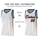 Custom White Personalized Honeycomb Pattern Sports Uniform Basketball Jersey