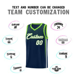 Custom Navy Personalized Honeycomb Pattern Sports Uniform Basketball Jersey