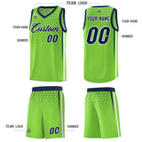 Custom Green Personalized Honeycomb Pattern Sports Uniform Basketball Jersey