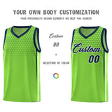 Custom Green Personalized Honeycomb Pattern Sports Uniform Basketball Jersey