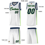 Custom White Personalized Honeycomb Pattern Sports Uniform Basketball Jersey