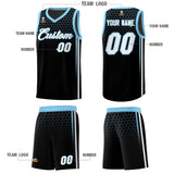 Custom Black Personalized Honeycomb Pattern Sports Uniform Basketball Jersey