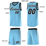 Custom Light Blue Personalized Honeycomb Pattern Sports Uniform Basketball Jersey
