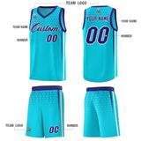 Custom Powder Blue Personalized Honeycomb Pattern Sports Uniform Basketball Jersey