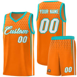Custom Orange Personalized Honeycomb Pattern Sports Uniform Basketball Jersey